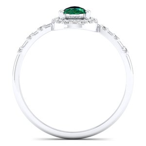 Bague Halo en Or Massif 14K avec Moissanite VVS pour Femme, Coupe Poire, 0,5 Carat, Pierre Précieuse Émeraude – Prix d'Usine REYES en Gros - Product Image 4