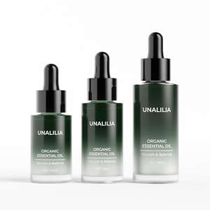 Flacon compte-gouttes en verre dépoli vert à épaule plate pour huile essentielle et sérum, personnalisable, 20ml/30ml/50ml, impression sérigraphique - Product Image 5