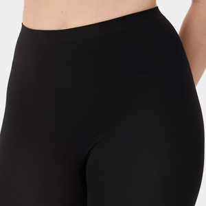 Women's Vintage Mid Waist Solid Color Jogger Pants Pockets Stretch Knitted Eco-Friendly Breathable <b>Knee</b>-<b>Length</b> Thin <b>Leggings</b> - Product Image 5