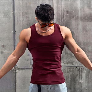 Camiseta sin mangas de licra para hombre, 230 GSM, con logo de licra, lisa, para culturismo y fitness, a bajo precio. - Product Image 4