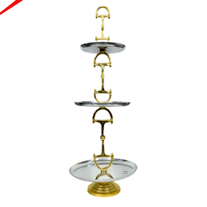 ชั้นวางเค้กอะลูมิเนียมลายตอกแบบหรูหรา สีทองโบราณ สำหรับงานจัดเลี้ยง - Product Image 2