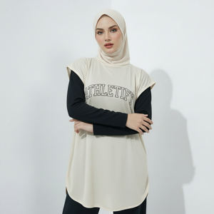 Robe de sport ample et modeste pour femmes musulmanes, tunique athlétique avec hijab, tissu respirant UPF50+, fitness, yoga, sport - Product Image 1