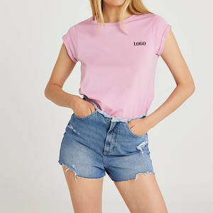 Camiseta Básica de Color Sólido al por Mayor, Material Ligero y Elástico, Costuras Duraderas, Cuello Redondo, Elegante - Product Image 1