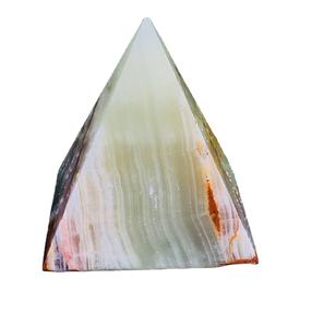 Pisapapeles de pirámide de ónix verde grande, pisapapeles de pirámide de mármol de ónix, pisapapeles de pirámide decorativos vintage - Product Image 3