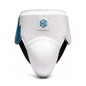 Hot Selling OEM ODM White Blue Custom Boxing Set Genuine Cowhide Leather Boxing Gloves <b>Head</b> Guard Groin Protector Wholesale - Product Image 3