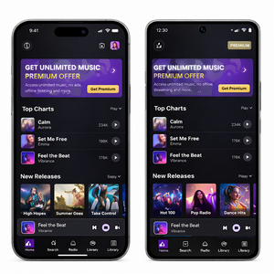 Aplicación móvil de transmisión de música ROYALCRAFT, escucha canciones en línea, lista de reproducción, radio, reproductor de audio, aplicación de música - Product Image 2