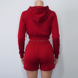 Nouvelle Collection : Ensemble 2 Pièces Femme 100% Coton avec Short au-dessus du Genou et Ceinture, Poches Zippées et Cordon de Serrage, Motif Uni, Vêtement d'Été - Product Image 4