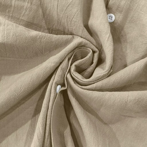 Chemises décontractées pour hommes en lin respirant à manches longues et col mandarin de style chinois uni - Product Image 6