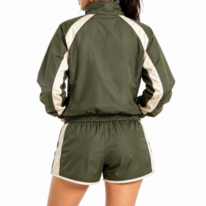 Women Windbreaker Shorts Set Lightweight Casual Streetwear Activewear Tracksuit Comfortable Fit Urban Streetwear Modern Fashion - Product Image 2