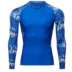 Oem Odm High Quality <b>Men</b> Rash Guard Sublimation Printed 100% Cotton Breathable Quick Dry Customized Bjj Gym Surfing Diving - Product Image 3