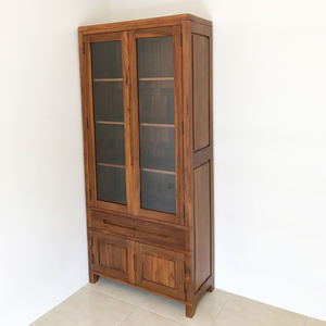 Librería Moderna de Diseño Sudoeste con 4 Puertas y 2 Cajones, Fabricada en Madera de Teca, Magnífica Librería Clásica para el Hogar, Muebles para Sala de Estar - Product Image 3