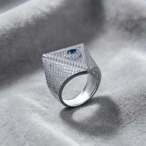 Classic 925 Sterling <b>Silver</b> VVS Moissanite Diamond Hip Hop <b>ring</b> <b>Statement</b> Jewelry Men's Luxury Bling <b>Ring</b> - Product Image 5