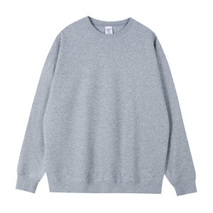 Sudadera de punto oversize con cuello redondo, azul liso, unisex, casual, de manga larga, teñido liso, corte regular - Product Image 2