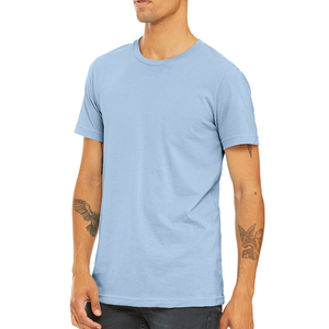 T-shirt pour homme de haute qualité, personnalisé, 100% coton, imprimé numériquement, motif bleu ciel - Product Image 3