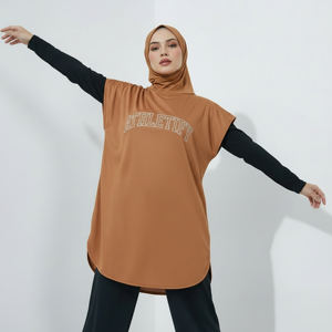 Vestido Deportivo Holgado y Modesto para Mujeres Musulmanas, Túnica Larga Deportiva Diseñada para Gimnasio, Entrenamiento, Yoga, Estilo de Vida Deportivo, Ligero - Product Image 1