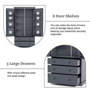 TOPMAX 77-inch Farmhouse <b>Kitchen</b> Pantry Freestanding Tall <b>Cupboard</b> <b>Storage</b> Cabinet with 3 Adjustable Shelves Assembly Video - Product Image 6