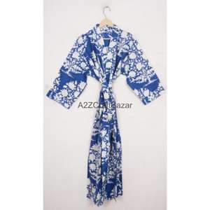 Bata Kimono de Satén 100% Algodón para Mujer, Estampado Floral Sexy, Ropa de Noche Primavera/Verano, Túnica de Playa, Pijama con Logo Trasero - Product Image 2