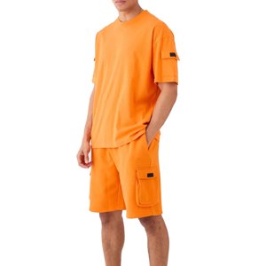 Wholesale Cotton/Polyester Men's Summer Two-Piece T-Shirt and Shorts Set Loose Fit <b>Elastic</b> Waist Knee Length Made in Pakistan - Product Image 1