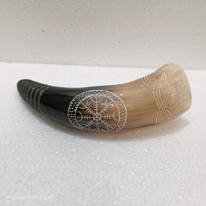 Top Quality Ox <b>Drinking</b> Horn Carved Iron <b>Stand</b> Luxury Style Decorative Eco-Friendly Feature Polished High Demand Product - Product Image 2