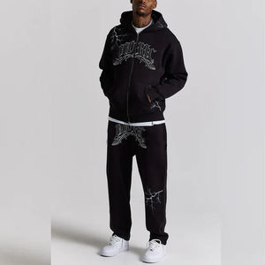 Conjunto Deportivo para Hombre con Lavado Ácido, Sudadera con Bordado Personalizado y Pantalones Jogger - Product Image 1