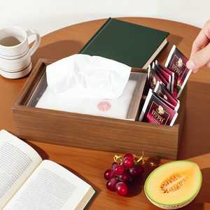 Home <b>storage</b> integrated tissue box wooden walnut wood grain living room coffee <b>table</b> multifunctional - Product Image 1