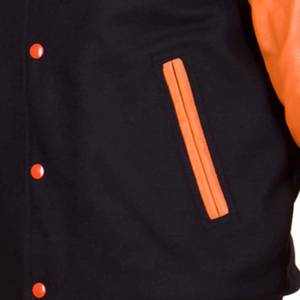 Chaqueta Bomber Varsity de Béisbol para Hombre, Tallas Grandes, OEM, Primavera, Logotipo Bordado Personalizado, Tejido de Lana de Oveja, Transpirable, Cuero para Exteriores - Product Image 4