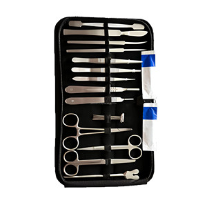 Ensemble d'instruments de dissection en acier inoxydable avec scalpel, pinces, ciseaux, sondes, aiguilles et étui zippé - Fournisseur en gros - Product Image 2
