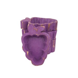 Hand Carved Acacia Wood Dough Bowls for <b>Candles</b> <b>Set</b> for Parties Decorative Grape Shaped Wooden Bowls Farmhouse Made in Viet Nam - Product Image 1