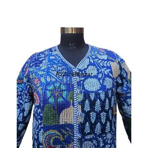 เสื้อแจ็คเก็ตคันธาทำมือแบบดั้งเดิม วินเทจ ผ้าฝ้าย 100% ใส่ได้สองด้าน ระบายอากาศได้ดี เสื้อผ้าสำหรับใส่ไปชายหาดสำหรับผู้หญิง - Product Image 3