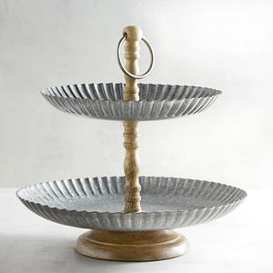 3 nivel pastel anillo de diseño con esmalte verde para la casa y decoración del Hotel decorativo boda torta de la taza soporte de soporte - Product Image 3