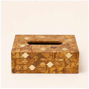 Handcrafted Geometric Wooden Inlay <b>Tissue</b> Box Cover Luxurious Eco-Friendly Rectangular <b>Tissue</b> Holder For Home Office And Hotels - Product Image 5