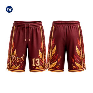 Pantalones Cortos de Baloncesto 100% Personalizados con Nombre del Equipo, Poliéster de Secado Rápido, Diseño Transpirable sin Mangas, Números de Jugador - Product Image 1