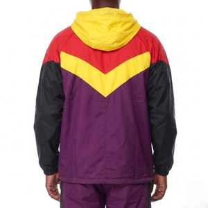 Mens Retro Color Block Hooded Windbreaker <b>Jacket</b> <b>Lightweight</b> Full Zip Streetwear Outdoor <b>Running</b> Sports <b>Jacket</b> - Product Image 2