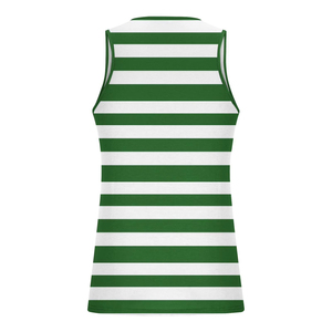 Lightweight Breathable Cotton Summer Men's Green And <b>White</b> Striped O-Neck Knitted Casual <b>Tank</b> <b>Top</b> Wholesale Flexible <b>Tank</b> <b>Top</b> - Product Image 5