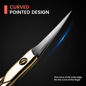 Ciseaux à cuticules de précision en acier inoxydable, pointe incurvée extra-affûtée, ciseaux de manucure beauté - Product Image 2