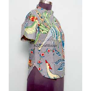 Camiseta de Punto Hecha a Mano 100% Algodón, Estilo Coreano, para Mujer, Verano/Primavera, Informal de Oficina, Transpirable, Manga Larga, Cuello Redondo, Estampado Floral, Moderna - Product Image 4