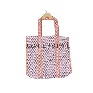 Handmade <b>Indian</b> Pure Cotton Large Reversible Beach and Party Wear Storage Travel <b>Bag</b> Fashionable Women's Two Handle <b>Bag</b> - Product Image 1