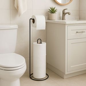 Iron Freestanding Toilet Paper Holder With Vertical Storage <b>Rack</b> For Multiple Tissue <b>Rolls</b> Bathroom Organizer - Product Image 2