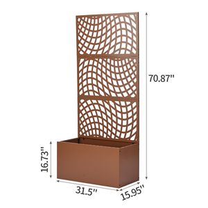 Jardinière en métal de 70 pouces de hauteur avec treillis pour plantes grimpantes et légumes, type pot - Product Image 1