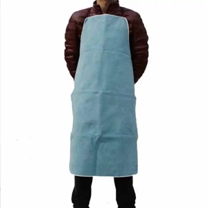 Professional High Quality Sleeveless <b>Apron</b> Heavy Duty Cowhide Split Leather Welding Carpenter <b>BBQ</b> Baker's-resistant Sleeves - Product Image 1