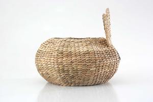 <b>Round</b> water hyacinth <b>basket</b> with rabbit face pattern Handmade <b>Storage</b> <b>Basket</b> Wholesale eco-friendly Made in Vietnam - Product Image 5