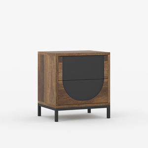 Table de chevet Arcova de luxe moderne en bois massif à 2 tiroirs, meuble de rangement durable et écologique pour chambre à coucher - Product Image 2