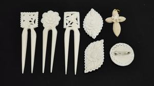 Broches y horquillas para el cabello de madera y hueso tallados a mano, estilo étnico bohemio vintage, sostenibles, impermeables, adornados con cuentas, joyería para mujer, al por mayor - Product Image 4