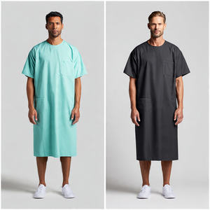 Batas de Paciente Estampadas de Poliéster 100% al por Mayor, Batas de Paciente Unisex de Alta Calidad - Product Image 5