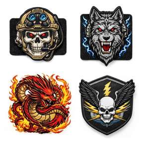 <b>Custom</b> <b>Velcro</b> Embroidered <b>Patch</b> Set Hook and Loop Fantasy Animal Badge Applique for Jackets Backpacks Caps Bags and Outdoor Wear - Product Image 1