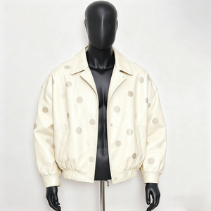 PIHA SPORTS Men's Varsity <b>Jacket</b> Green Color Block Stand Collar Casual Genuine Leather Outerwear Winter Regular Fit Biker Front - Product Image 1