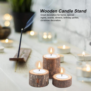Support de bougie décoratif fait main en bois pour bougies chauffe-plat, idéal pour la maison, les fêtes et les mariages - Product Image 6