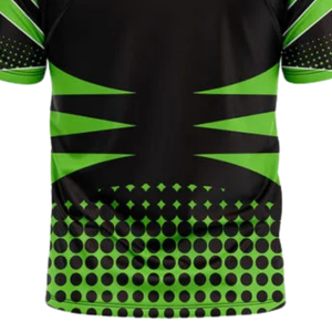 Maillot de cricket pour homme noir et vert à sublimation, polo à manches courtes, vêtement de sport pour l'entraînement et les matchs, tenue de performance athlétique - Product Image 6
