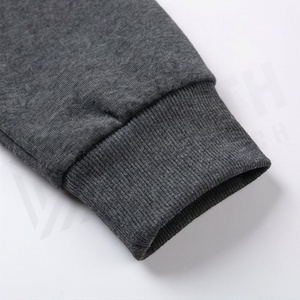 Men's Dark Gray Hooded Tracksuit <b>Full</b> <b>Zip</b> <b>Sweatshirt</b> With White Logo And Side Pockets Casual Sportswear Set Autumn Wear - Product Image 6