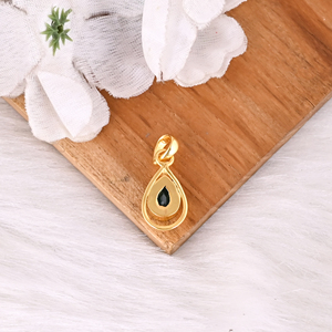 Pendentif en laiton plaqué or avec onyx vert naturel, simple et élégant, pour femmes - Product Image 5